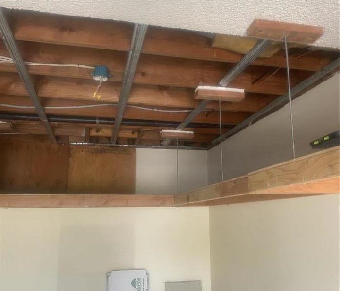 removed water damage from ceiling